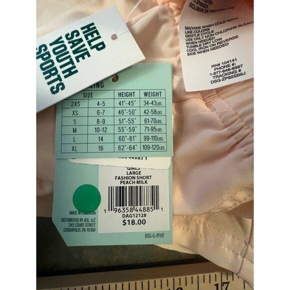 DSG Girls Mid Rise Fashion Short Peach Milk Large - Picture 6 of 9